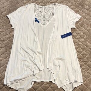 Apt. 9 Cream Lace Accent Women's Blouse